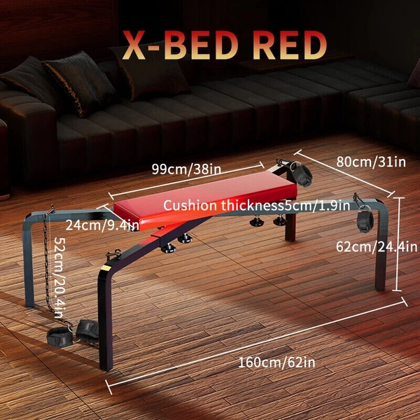 Large X-bed Chain Modulated BDSM Props Cuffs Bondage Conditioning SM Furniture