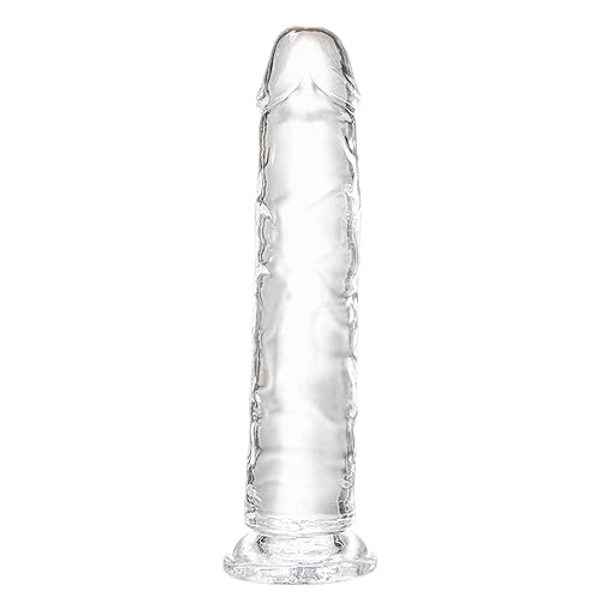 Realistic Dildo 7.1 inch, Clear Dildo with Strong Suction Cup for Hands-Free Play, Soft Material Adult Sex Toys for Beginner and Couple - 7.1 Inch