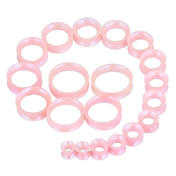 Longbeauty 20pcs Tunnels Kit 2g-1" Silicone Ear Skin Gauges Plugs Ear Expander Stretching Set
