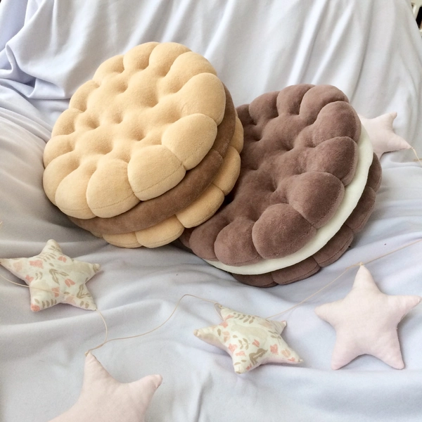 COOKIE PILLOW CHOCOLATE - Pillow cookie - Biscuit cushion - Christmas gift Designer Pillow - Decorative Pillow