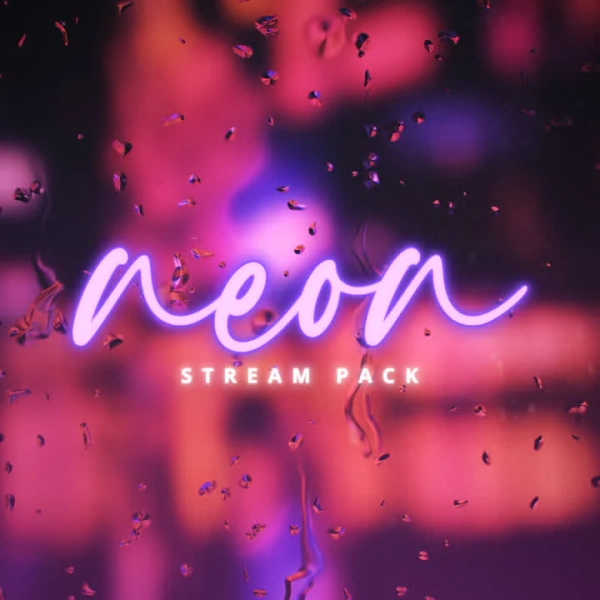 Neon Animated Stream Overlays Package - 2D Animated / Neon