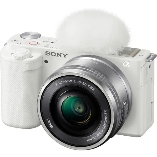 Sony ZV-E10 Mirrorless Camera with 16-50mm Lens and Basic Bundle (White)
