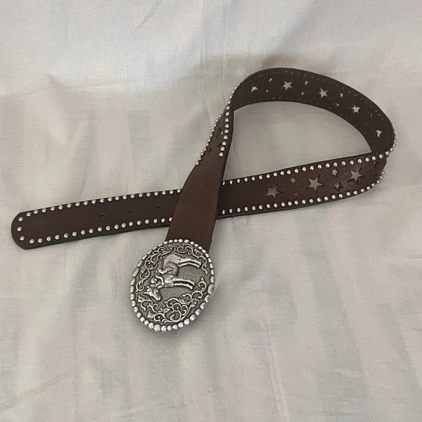 Leather Metal Studded Belt