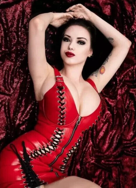 BELLADONNA Latex Rubber Red Dress - House of Harlot - Medium
