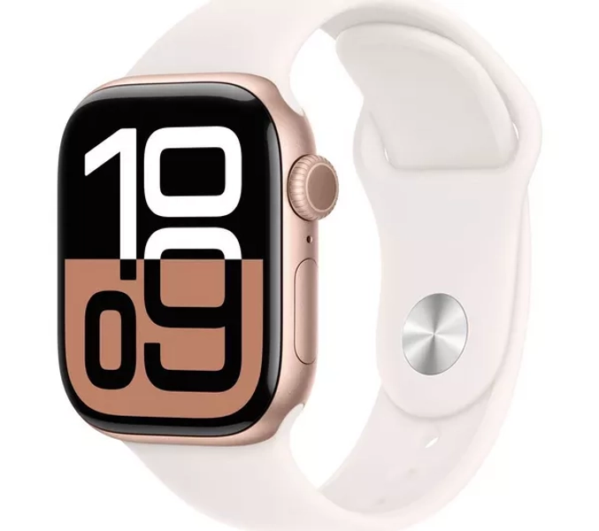 APPLE Watch Series 10 - 42 mm Rose Gold Aluminium Case with Light Blush Sport Band, S/M