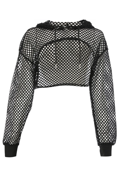 Moonattic Crop-Top Hooded Fishnet - Wonderland 13 Store