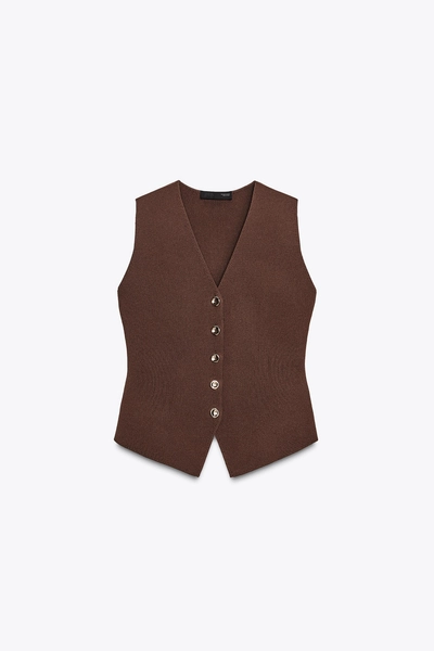 PLAIN KNIT WAISTCOAT TOP