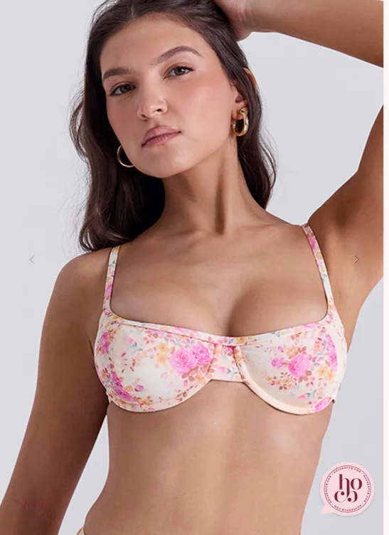 House of Floral Print Underwired Bikini Top CB | Womenswear designed in London.