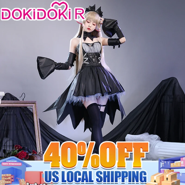 【US LOCAL SHIPPING 】DokiDoki-R Anime Chobits Cosplay Chi Cosplay Costume Freya Black Dress Lolita
