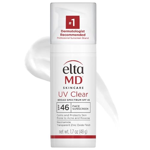 EltaMD UV Clear Face Sunscreen, Oil Free Sunscreen with Zinc Oxide, Dermatologist Recommended Sunscreen - 1.7 Ounce (Pack of 1)