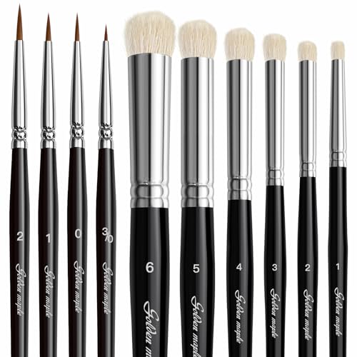 Drybrush Miniature Paint Brushes -10pcs Micro Detail Paint Brush Set, Small Fine Detail Brushes for Acrylics, Watercolors & Paint by Number, Citadel, Figurine, 40k - Black3