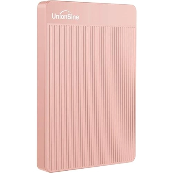 UnionSine 1TB Ultra Slim Portable External Hard Drive USB3.0 HDD Storage Compatible for PC, Desktop, Laptop, Xbox One, Xbox one, PS4(Pink) HD-2510