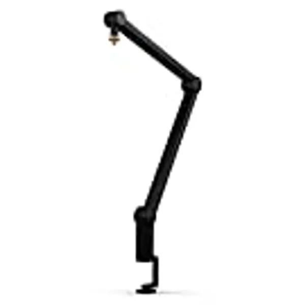Blue Microphones Compass Premium Tube-Style Microphone Broadcast Boom Arm With Internal Springs, Desktop Clamp and Built-in Cable Management For Recording, Gaming, Streaming, Podcasting - Black