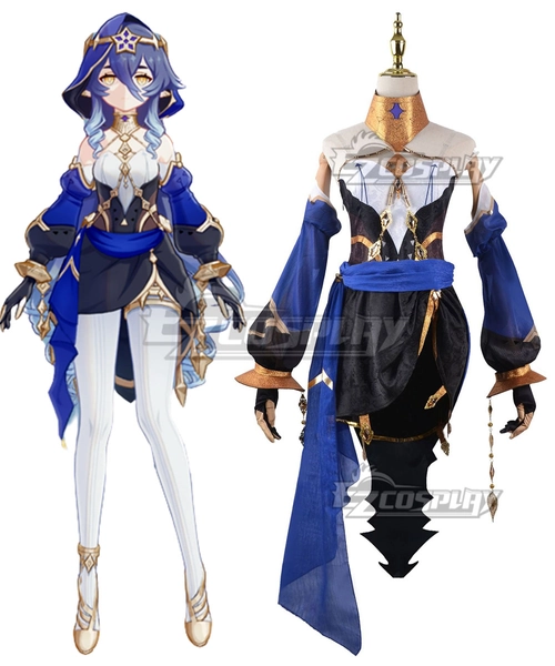 Genshin Impact Layla Halloween Blue Cosplay Costume