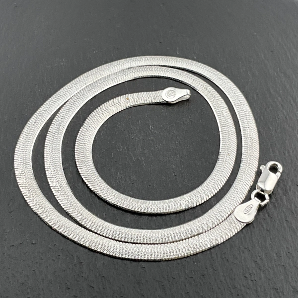 Vintage Sterling Silver Flat Link Necklace