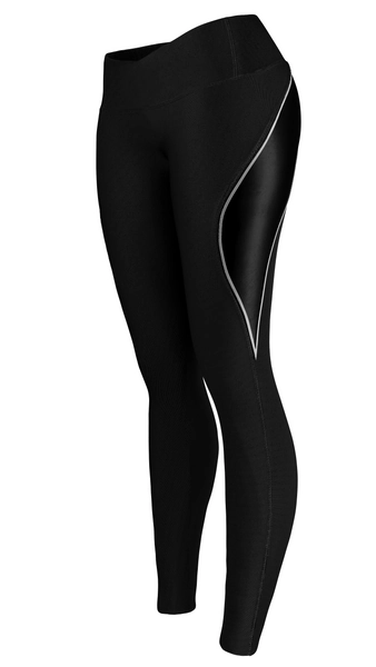 Assthetic Sport Leggings / Leather Side Reflective | Pairadize