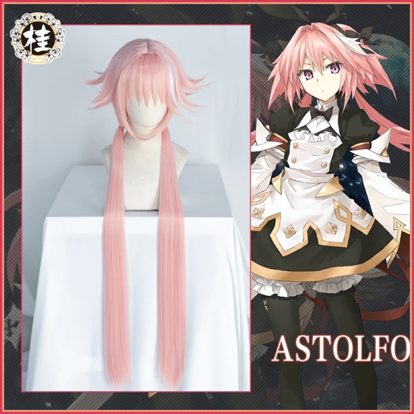 【Pre-sale】Uwowo Game Fate Grand Order/FGO Astolfo Cosplay Wig 100cm Long Twin Tail Pink Hair