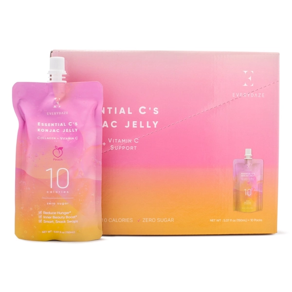 EVERYDAZE Essential C's Collagen & Vitamin C Konjac Jelly Peach Flavor 1 case