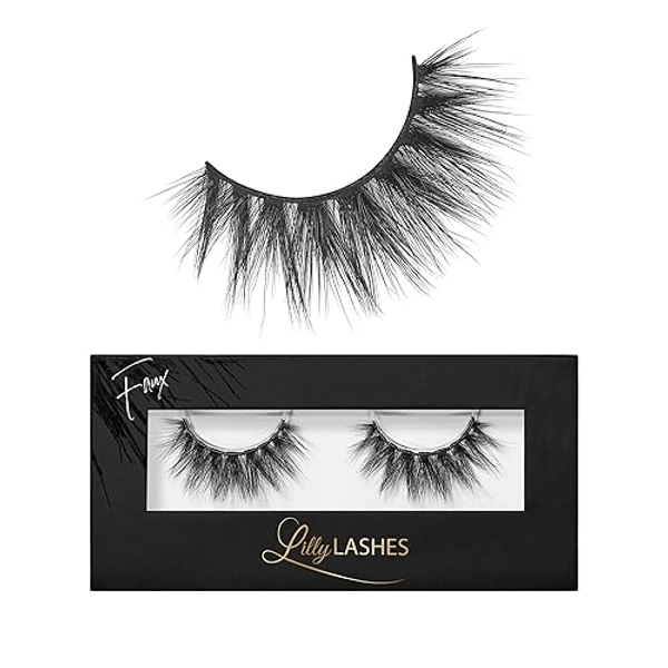 Lilly Lashes 3D Mykonos Flare Faux Mink Strip Eyelashes, False Eyelashes Dramatic Look, Reusable False Lashes, Fake Lashes Pack, Lash Strips with Luxury Silk Like Fibers, No Lash Glue Included