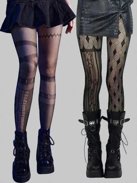 2x Goth Fishnets