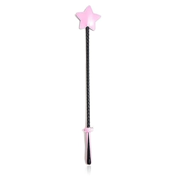 Spàńkińg Flōggérs Pink Star Shape Leather Paddle Stage Props Whips Riding Crop Sports Funny Gift,18.9 inch