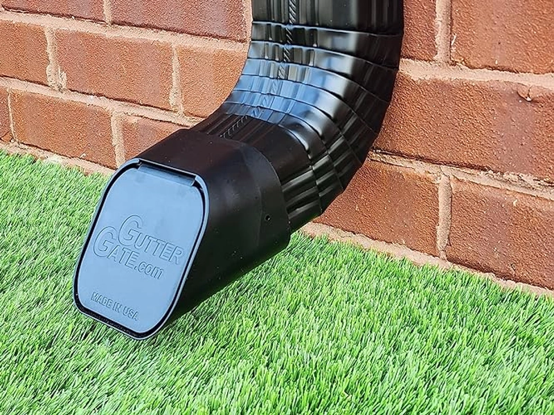 GutterGate Type-A (Horizontal-Shaped) Gutter Downspout Extension (3"x4", Black) - 3"x4" - Black