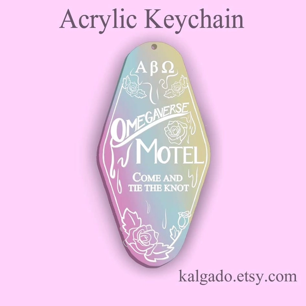 PREORDER A/B/O Omegaverse Motel Acrylic Keychain Charm Hotel Motel Keychain