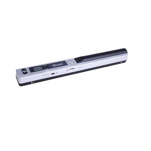 AOZBZ Portable Document Scanner - 900DPI Handheld Portable Scanner Image Scanner Scanning Wand A4 Colour Photo Mobile Scanner Handy Scan, JPG/PDF Format, with 16G SD Card (Silver) - Silver