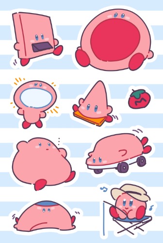 Kirby Mouthful Mode 4"x6" Sticker Sheet | Default Title