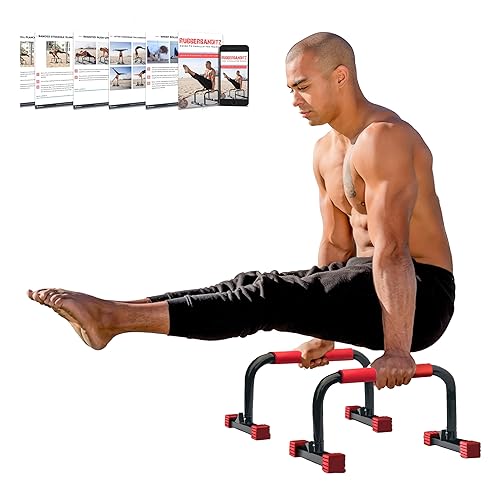 Rubberbanditz Parallette, Parallel Bars & Dip Station | At Home Gym Workout Equipment, L-Sit Bars & Calisthenics Equipment for Home. Perfect for Push Ups, Dips, Handstands & Gymnastics. - Lightweight
