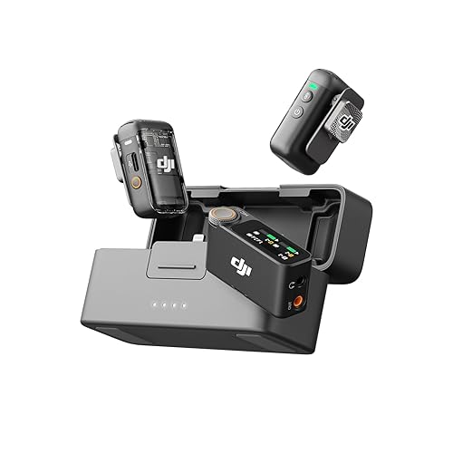 DJI Mic 2, Wireless Lavalier Microphone, Noise Cancelling, 48kHz 32-bit Float Internal Recording, 820 ft.(250m) Range, 18H Battery with Charging Case, Microphone for Camera/Phone, Vlog, Streaming - Mic 2 (2 TX + 1 RX + Charging Case)