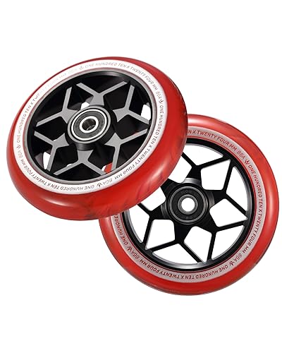 Envy Scooters Diamond Wheel Pair - 110mm x 24mm - Smoke Red - Smoke Red
