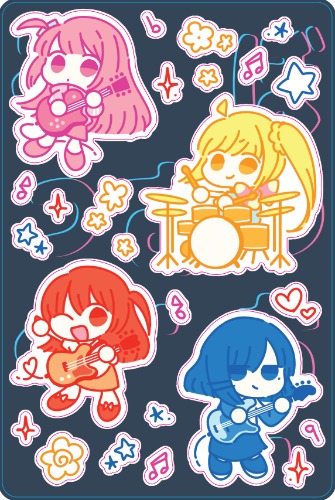Bocchi the Rock! Kessoku Band 4"x6" Sticker Sheet | Default Title