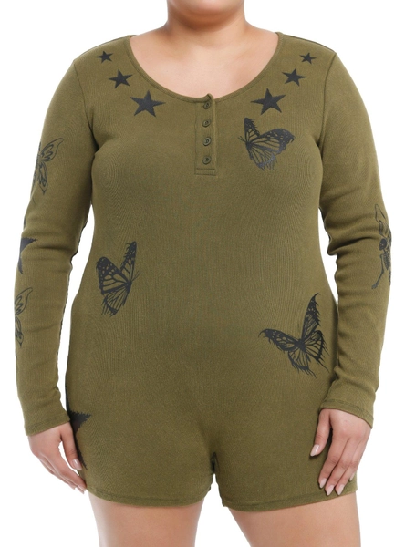Fairy Grunge Long-Sleeve Romper Plus Size