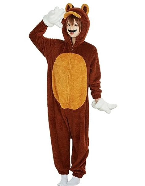haikyuu Game Raccoon Cosplay Bear Onesie Pajama Halloween Adult Homewear Kigurumi Hooded Loungewear Costume