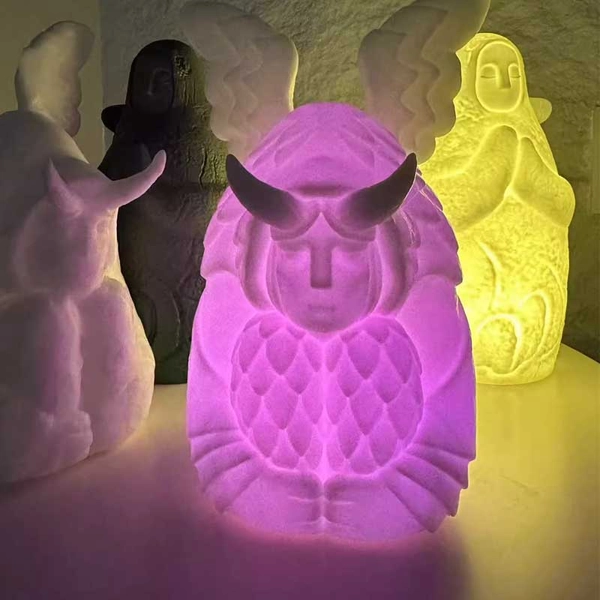 Zelda-inspired Hylia & Horned LED lamps