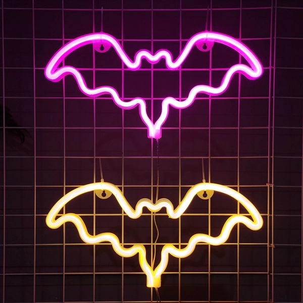 Bat Neon LED Night Lights Halloween Bats Decor