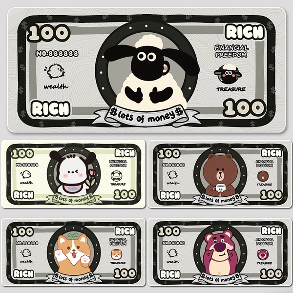 Cute Money Desk Mat Large Gaming Mouse Mat Kawaii Gaming Room Setup