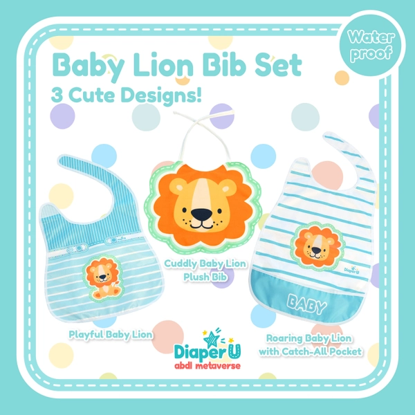 ABDL Adult Baby Lion Bib Set