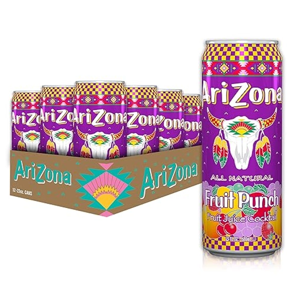 AriZona Fruit Punch - Fruit Juice Cocktail Big Can, 22 Fl Oz (Pack of 12)