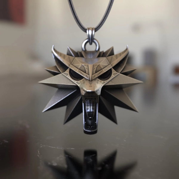 925 Sterling Silver Wolf Handcrafted Necklace from The Witcher