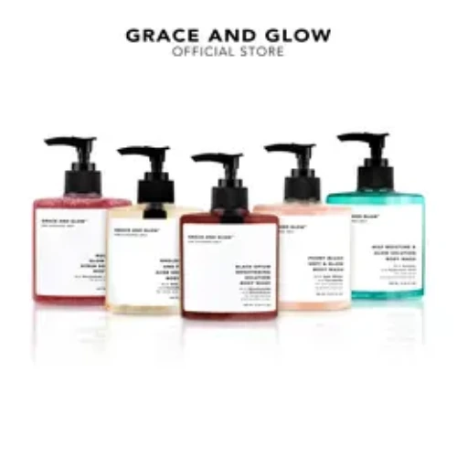 【Combo Price】Grace and Glow Body Wash Bundle Set | Niacinamide and Galactomyces Ingredients for Skin Brightening and Moisturizing | Ideal for All Skin Types | Luxurious Scented Body Care Glutathione Acne