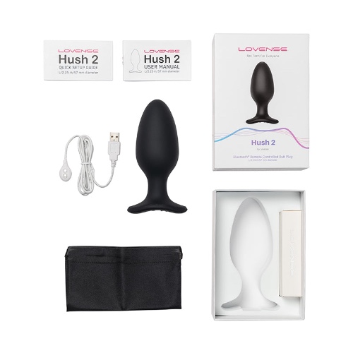 LOVENSE Hush 2 Vibrating Butt Plug 2.25", Silicone Anal Vibrator for Men with Remote Control, Waterproof and Rechargeable Big Plug Vibration Machine for Women, Adult Anal Plug Sex Toys for Couples - Hush 2(2.25 Inch)