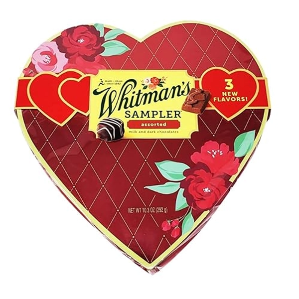 Assorted Milk and Dark Chocolates Valentine's Day Sampler - Large Heart Shaped Box - Perfect for Giving that Special Someone - Great Flavor for Generations - Smiling Sweets
