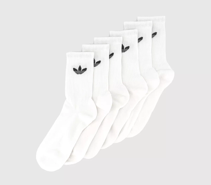 adidas Crew Socks 6 Pack White Black - Gift Guide 