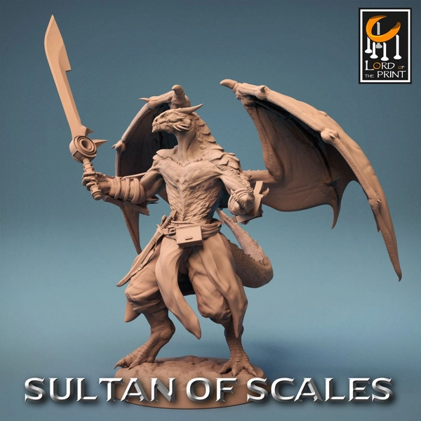 Dragonborn Soldier Warrior B Premium dnd Miniature Mini | 28mm 32mm to 100mm | Resin 3D Printed | 43722_23