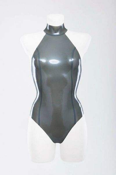 Latex Catsuit Gummi Swimsuit Open Back bodysuit Sweet Customized 0.4mm