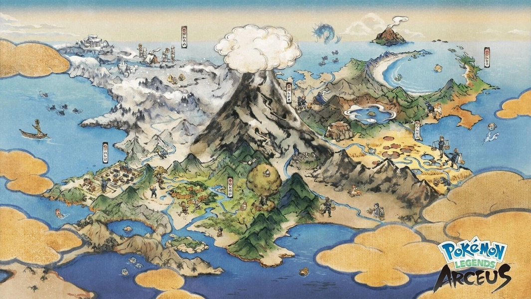 Hisui Region Map Poster Pokémon Legends: