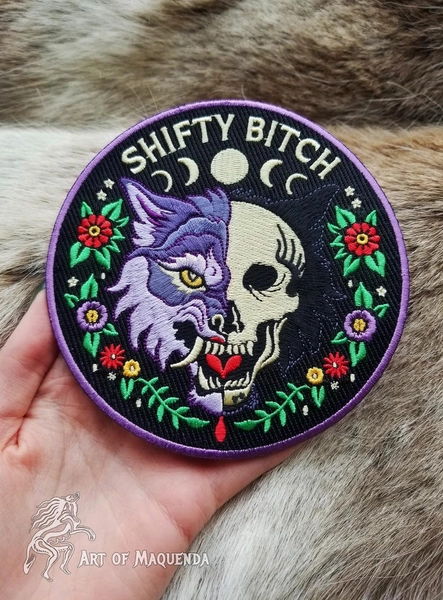Shifty B!tch- Embroidered Patch Werewolf Lycan Lycanthrope Witchy Pagan