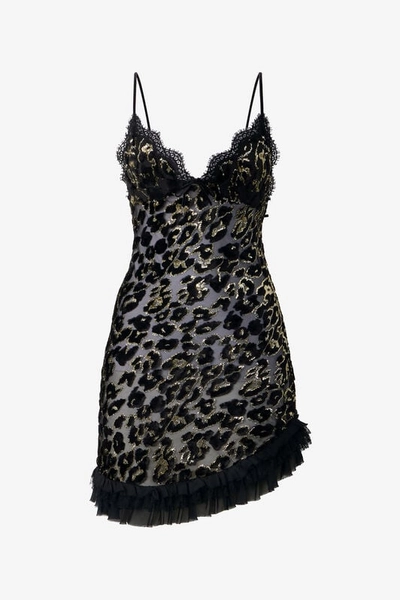 Mini Abito In Seta Con Ruches